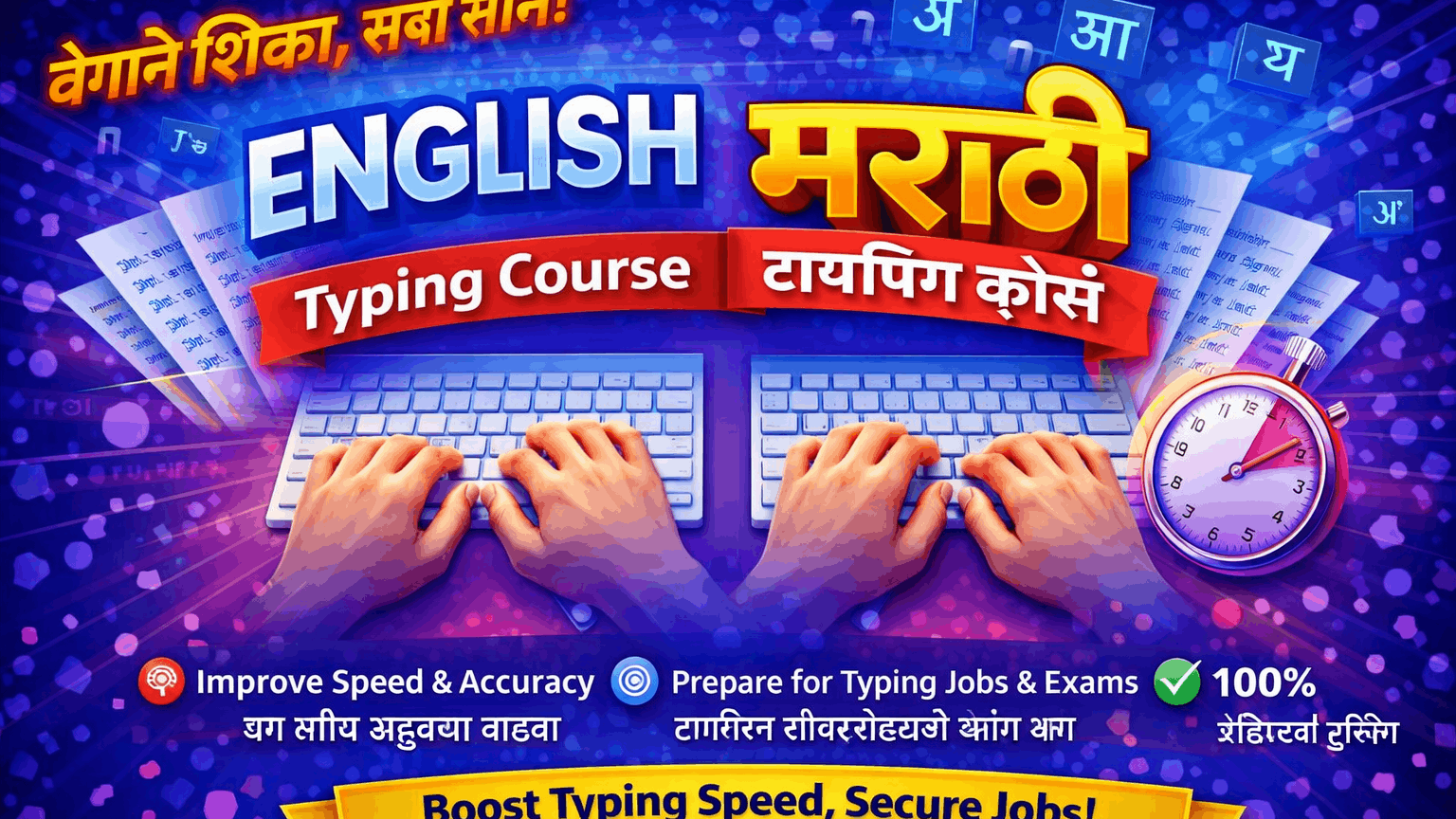Certificate Course In Marathi + English Typing (4 Months)